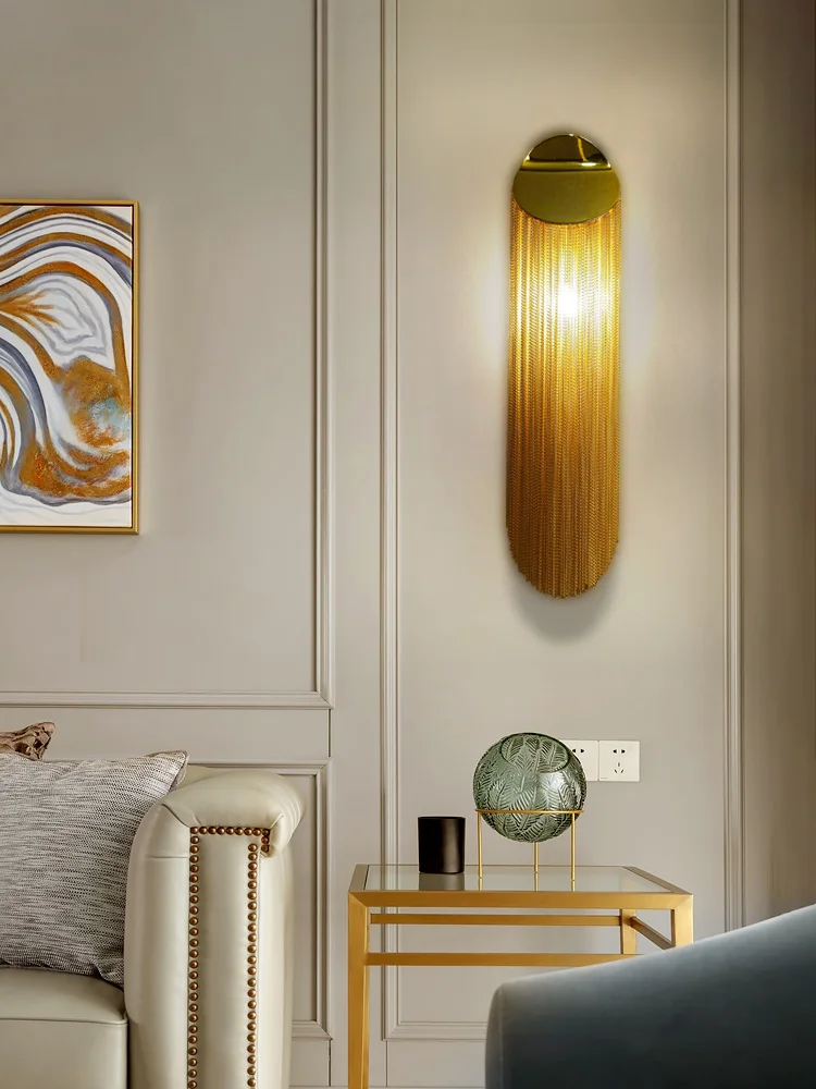 

Modern silver chandeliers lighting living room luxury chandelier with golden fringe bedroom aluminum tassel lights for kitchen