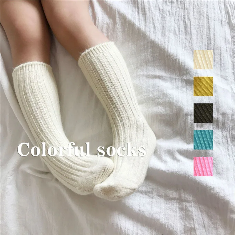 

EnkeliBB Baby Girl Winter Warm Socks Solid Color Made Of Cotton Winter Autumn Tube Socks Children Floor Tube Sock