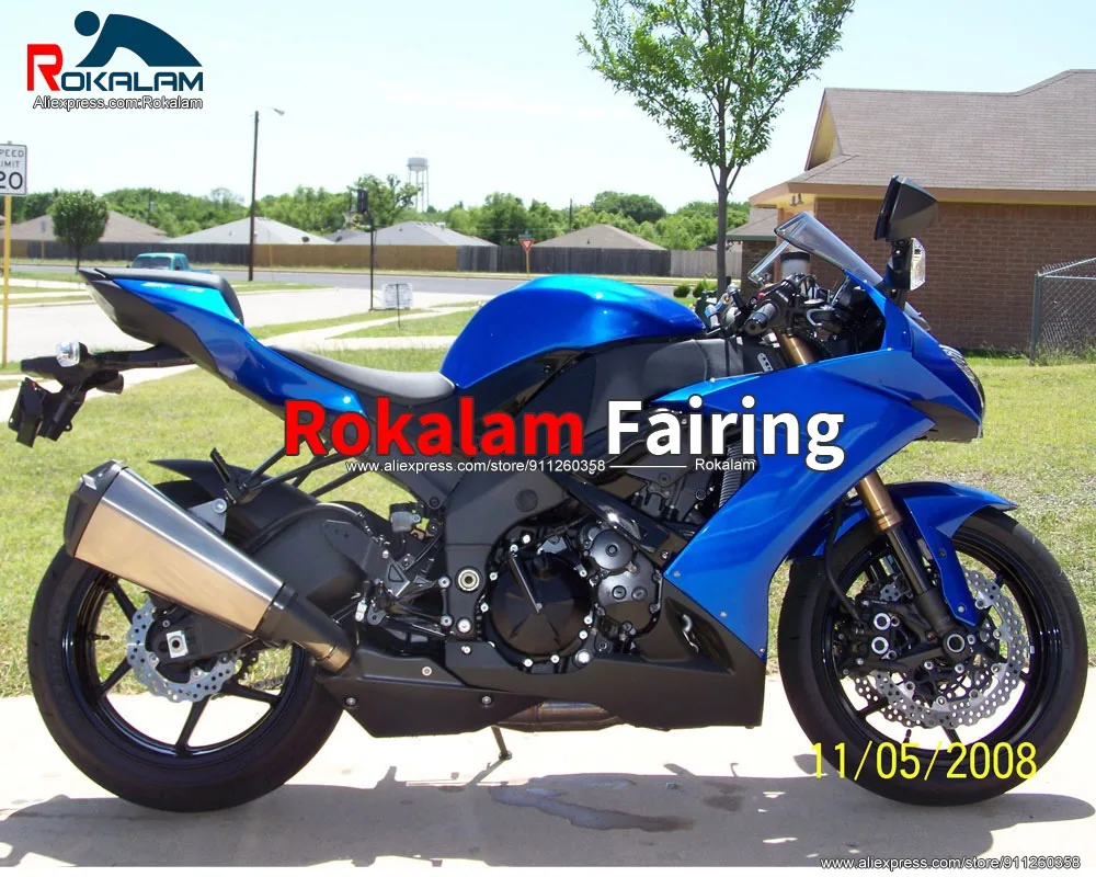 

Кузов для Kawasaki ZX10R 2008 2009 2010 ZX-10R Ninja 08 10 черный синий ABS обтекатель для мотоцикла (литьё под давлением)