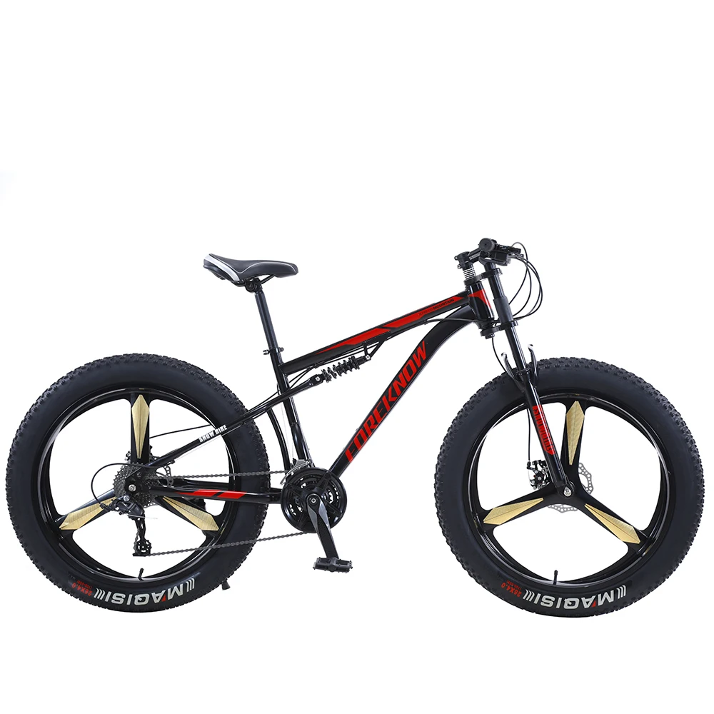 

FOREKNOW 24 26 Inch Wheel Adult Mountain Fat Bike 30Speed Variable Speed Sports Bicycle Carbon Steel Frame Cycling Off-road MTB