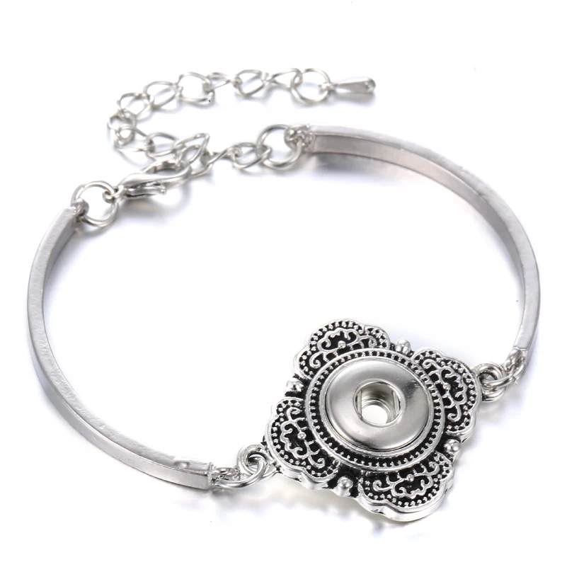 2018 Новые 12 мм оснастки ювелирные изделия винтажный металлический цветок Резные