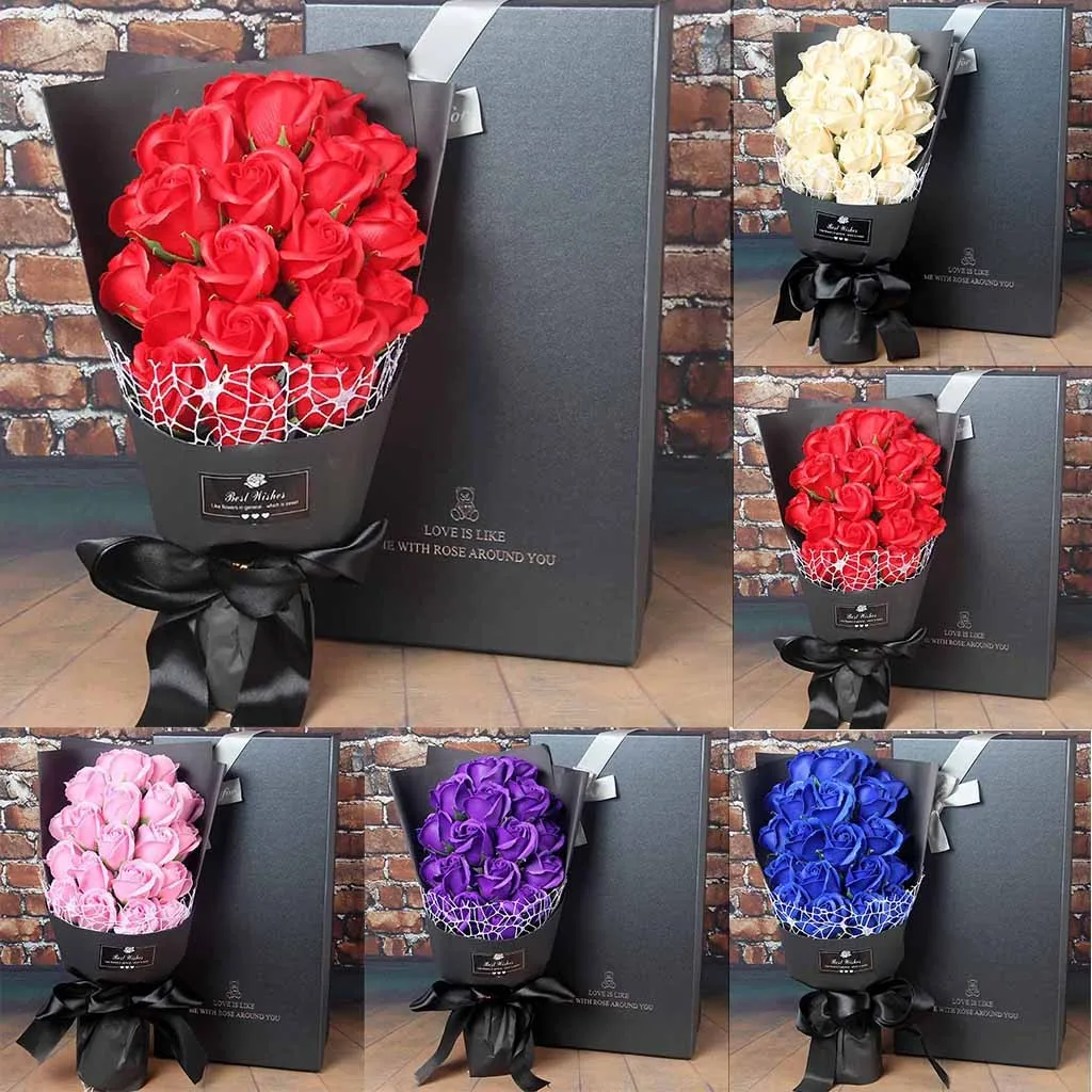 Имитация цветка розы пара подарок на свидание День Святого Валентина сделай сам