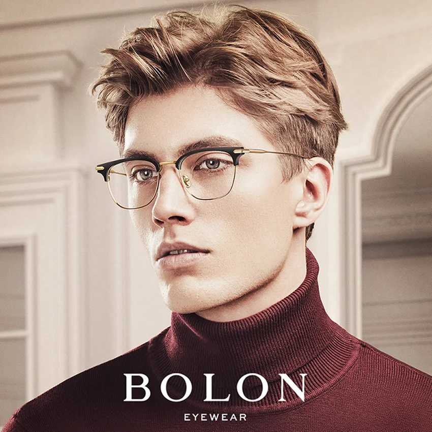 BOLON винтажные оправы для очков для мужчин, роскошные очки по рецепту, маленькие золотые ретро оптические оправы для очков BJ6022