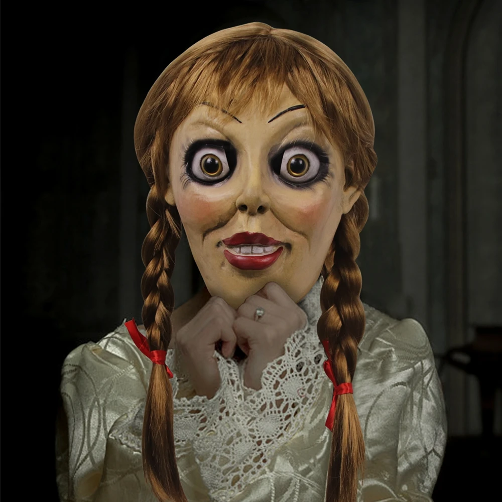 Хэллоуин маска для косплея Annabelle латексная косплей кукла Annabel страшный фильм