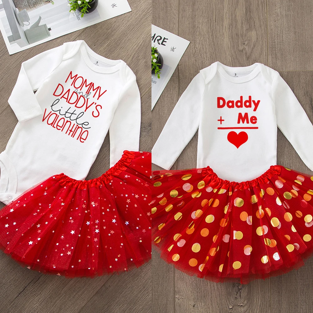 

Daddy's Little Valentine Cake Smash Outfit Tutu + Long Sleeve Baby Bodysuits Set Holidays Cloth Daddy Is My Valentine Drop Ship