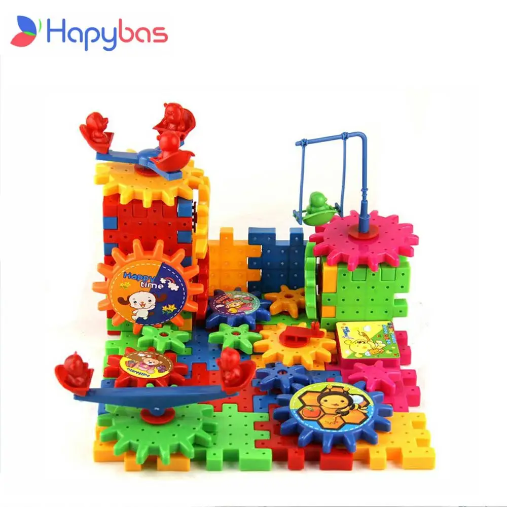 

Educational 81 Pieces Electric Magic Gears Building Blocks 3D DIY Plastic Funny Toy Mosaic Toys For Children New Sale