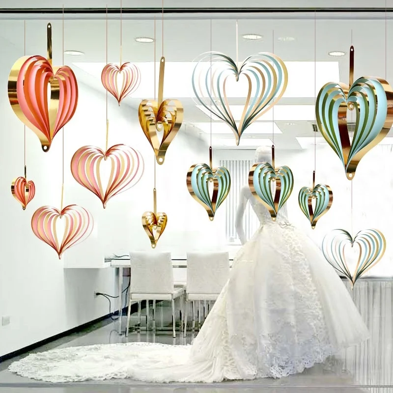 

4 Different Sizes, 3D Three-dimensional Heart-shaped Pendants,Romantic Confession Supplies,Wedding Scene Decoration,Event Layout