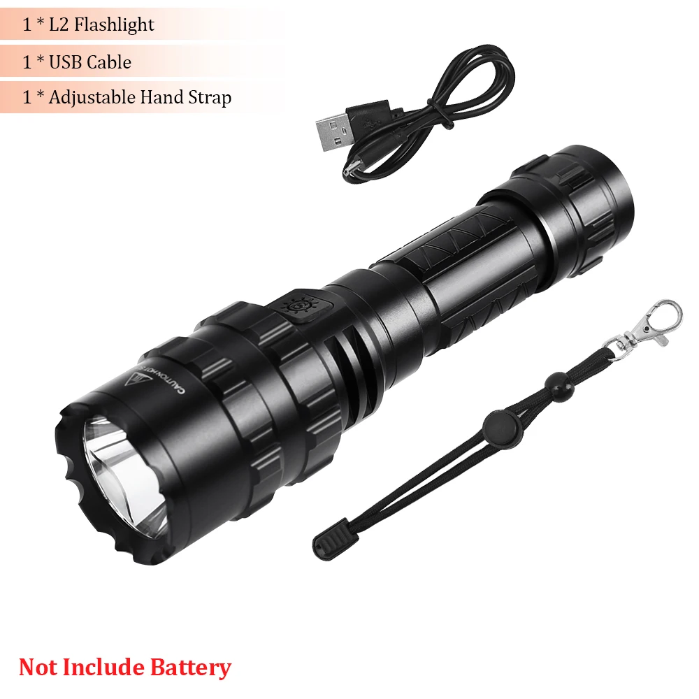 

CN Tactical Flashlight 1600 Lumen with Flashlight Mount Clip + Rechargeable Battery + Remote Switch Outdoor Hunting Weapon