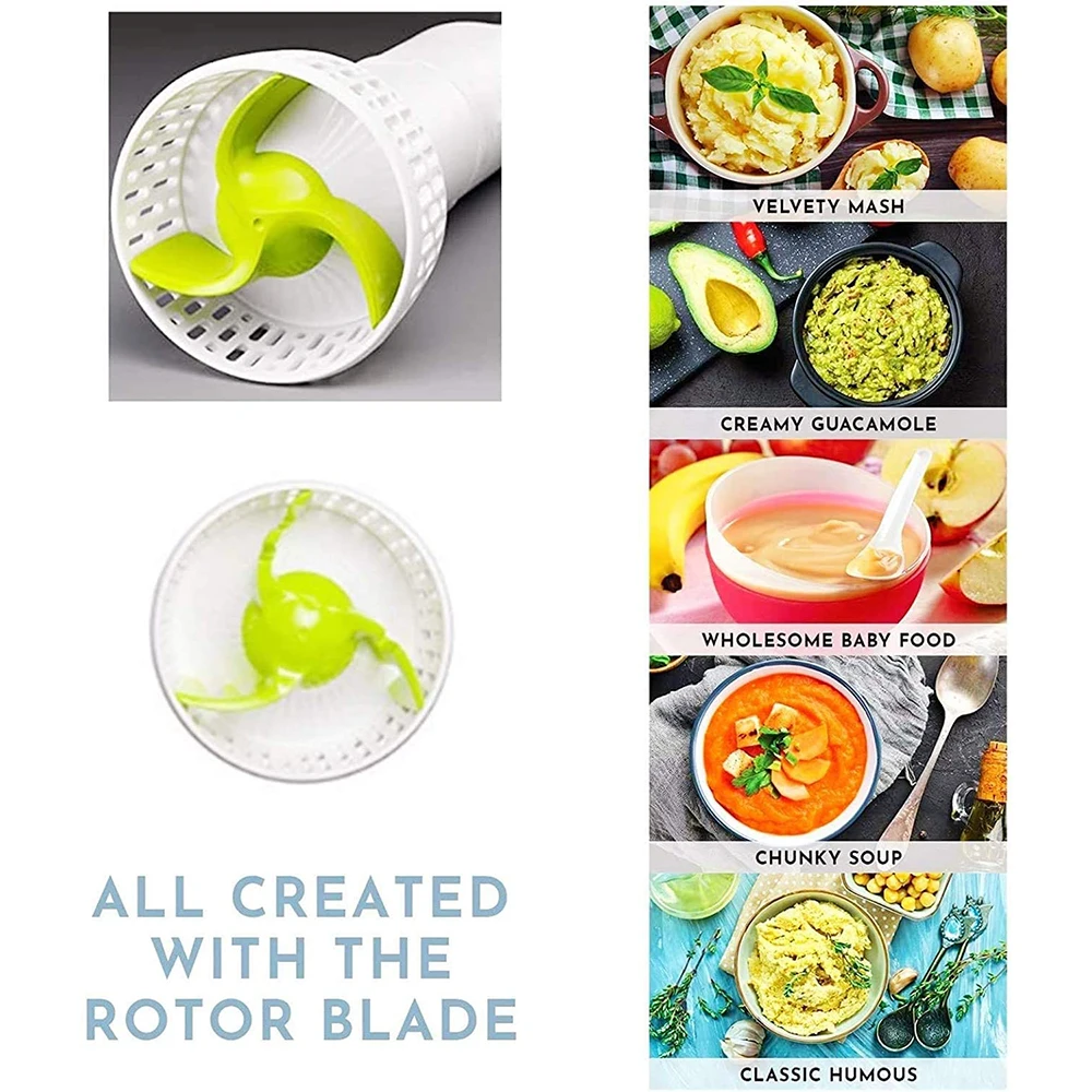 

160W Electric Potato Masher for Kitchen Hand Blender Handheld Batter Mixer BPA Free Not Toxic for Baby Food Vegetable AL