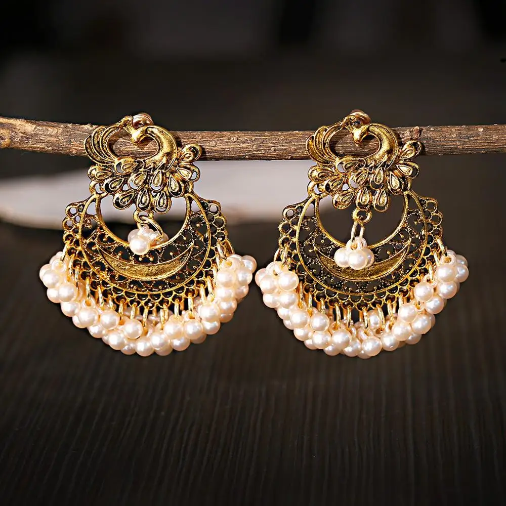 Роскошные Винтажные серьги золотого цвета в богемном стиле подвеска форме