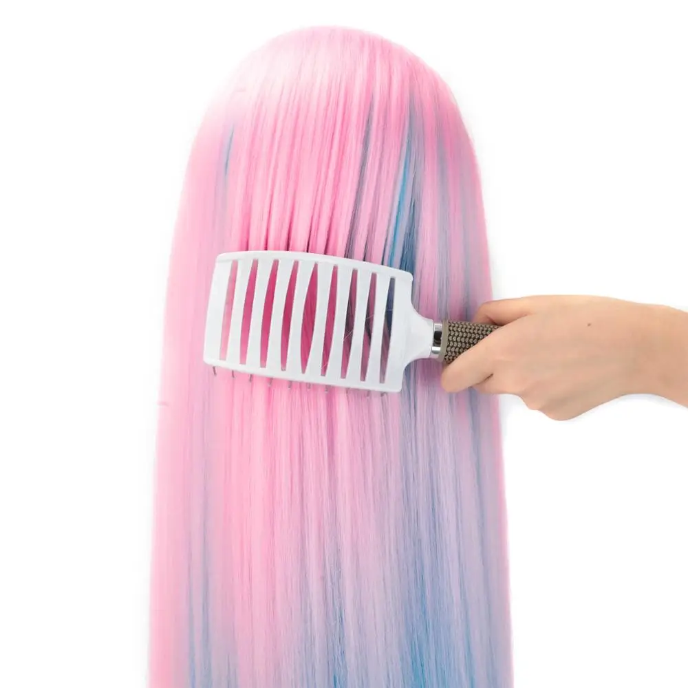 26 28 &quotКрасочные радужные синтетические волосы учебная голова манекен кукольный