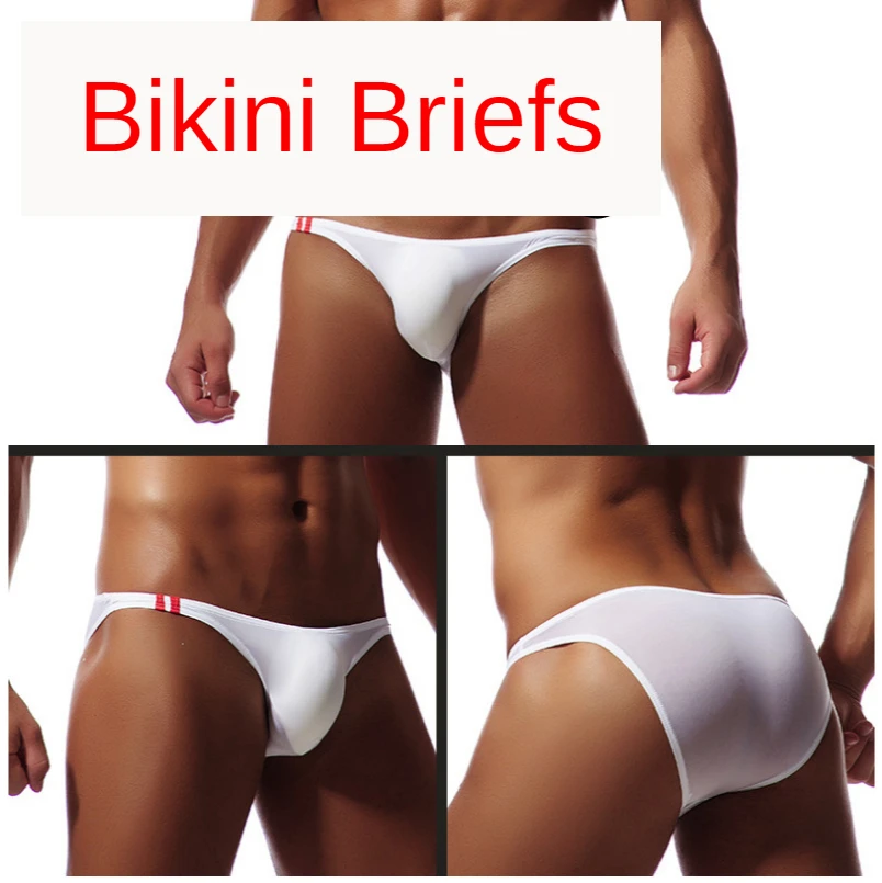 

Thin Viscose Fiber Low Waist Men's Underwear Bikini Briefs Sexy Neutral Brave Person Men Underwear European Size