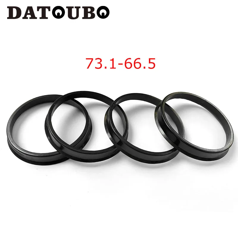 DATOUBO 4 шт./лот, черный пластиковый материал колеса автомобиля 73,1 мм-66,5 мм концентратор центриковые кольца, автомобильные аксессуары. Розничная цена