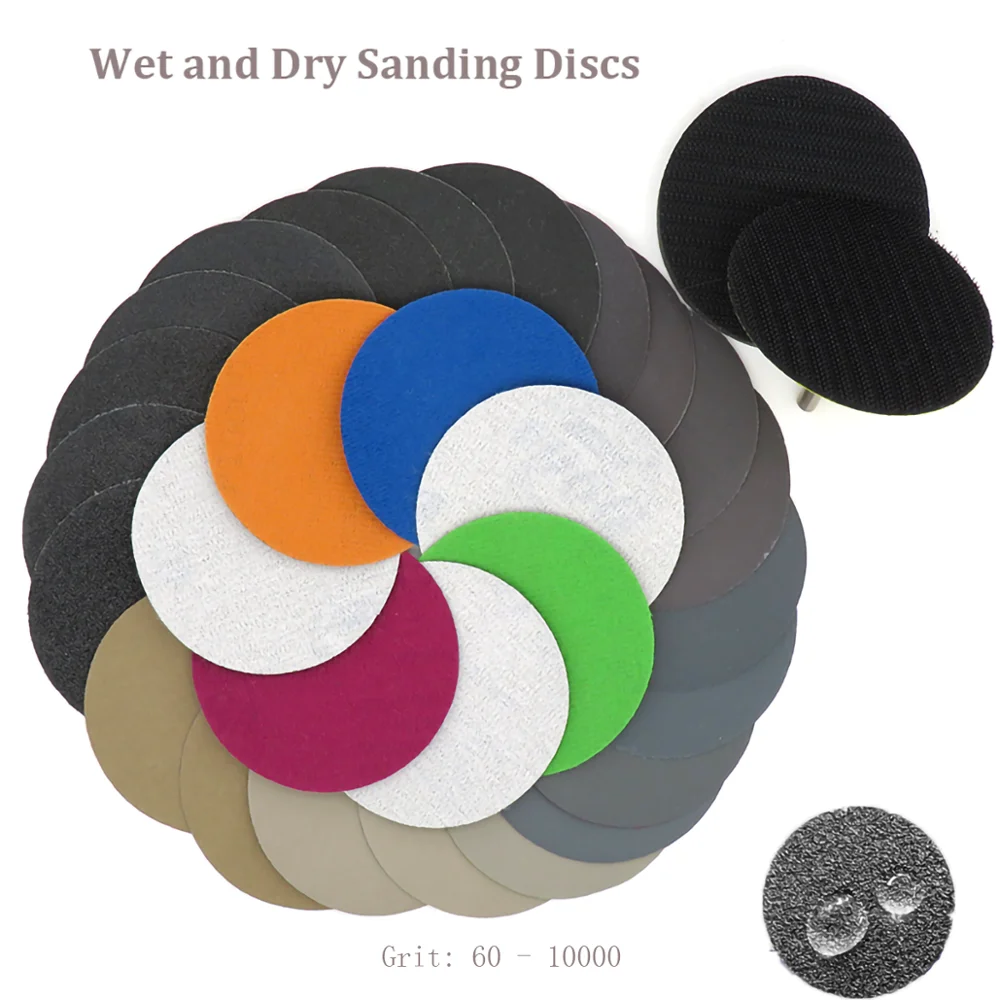 

100mm Wet and Dry Sanding Discs Grit 60-10000 4" Hook & Loop Polishing Sandpaper