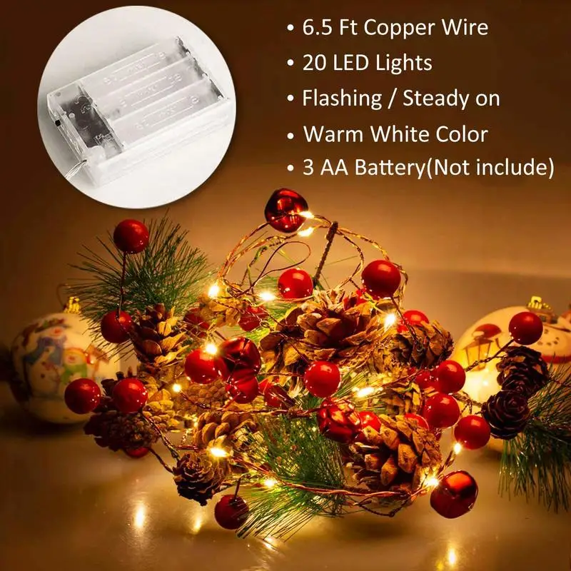 Рождественская светодиодная гирлянда с светильник кой s Pinecone Deer Tree праздничное