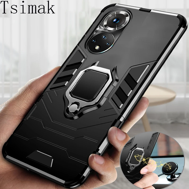 Shockproof Armor Case For Huawei Nova 9 8 SE 7 7i 8i Y60 Y90 Y70 Plus Ring Stand Back Phone Cover for Honor 50 Lite 60 Pro Funda