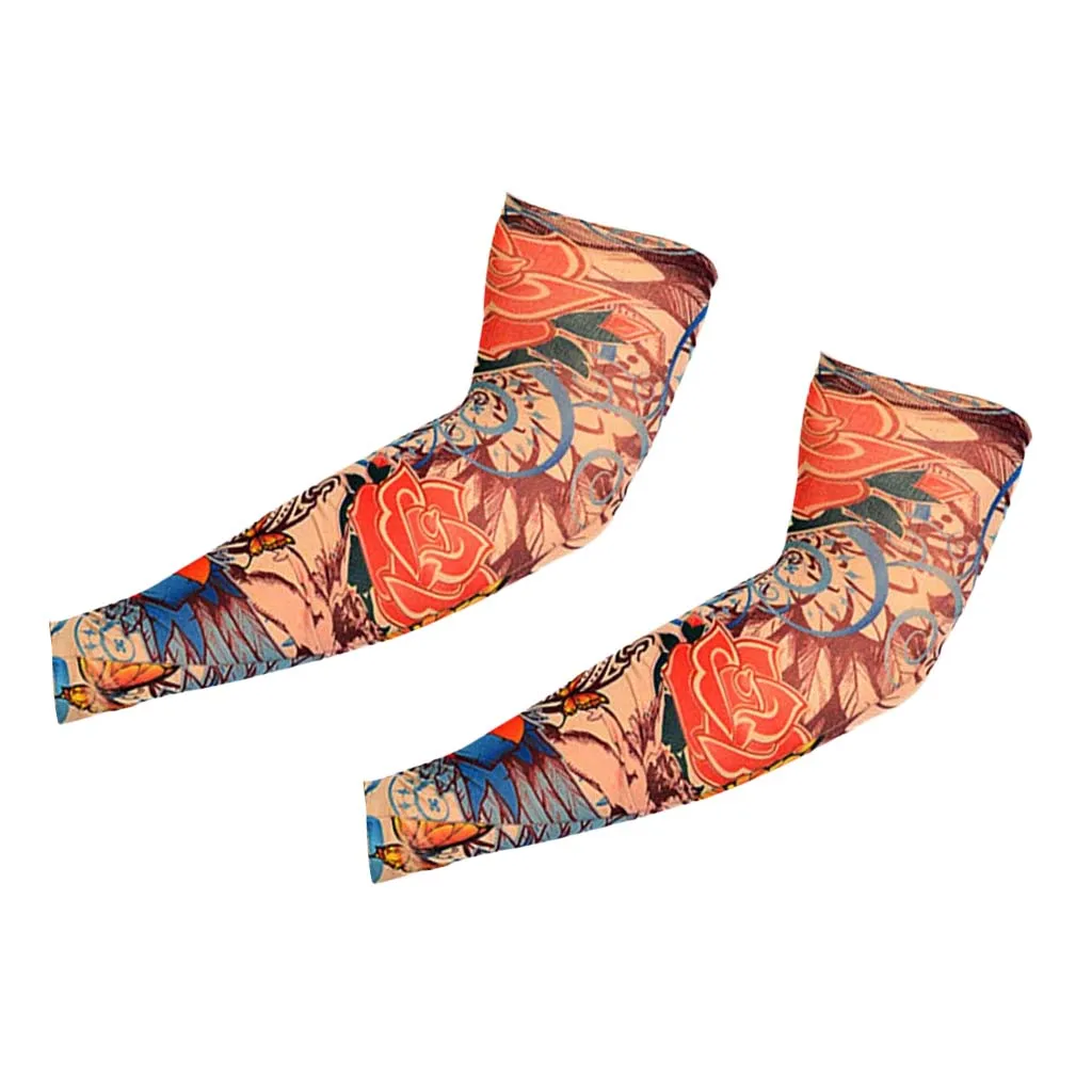 1 пара Временные татуировки унисекс рука солнцезащитный рукав слипоны китайский