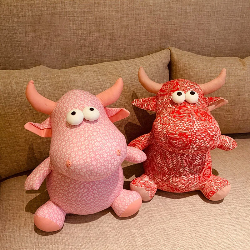 Кукла бычья корова с большими глазами кукла со знаками Зодиака ткань искусство