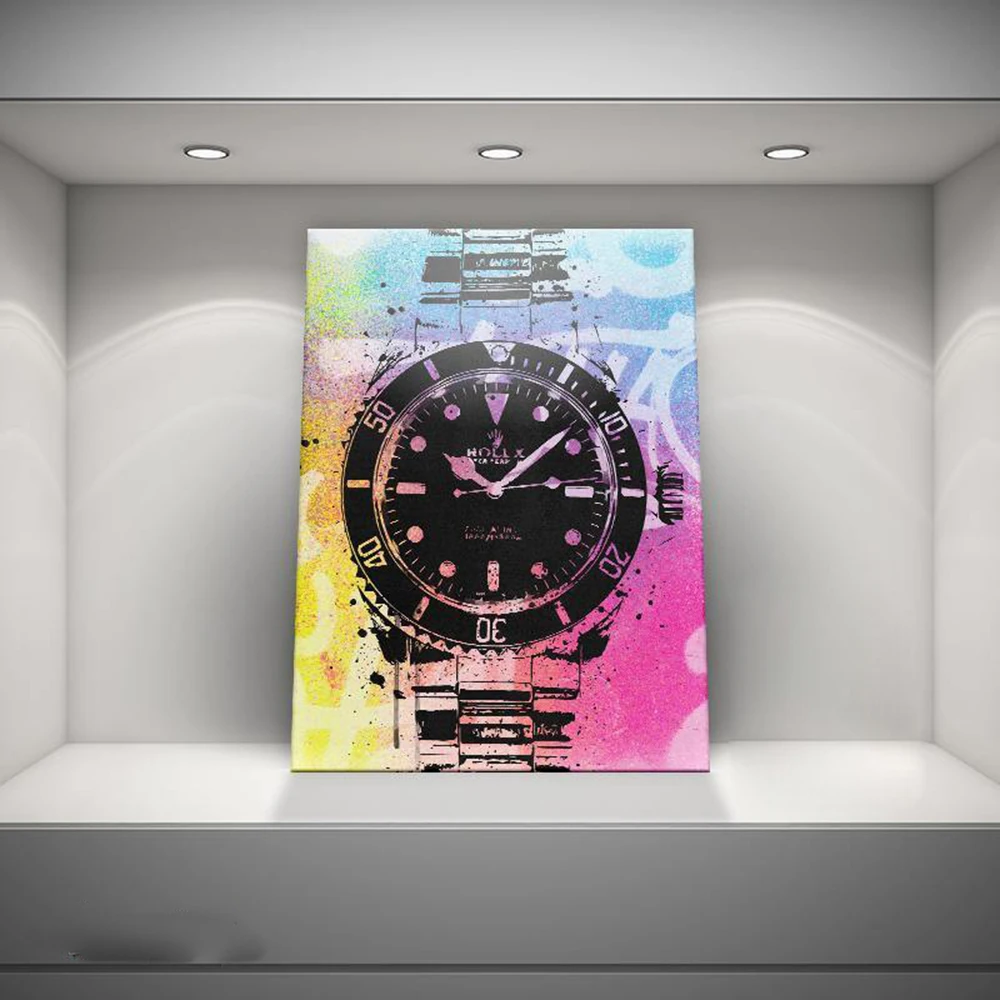Роскошные часы постер поп-арт цветные принты на холсте картина Современная
