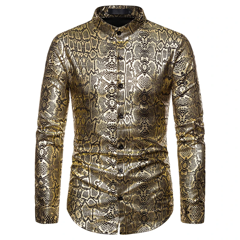 Рубашка мужская хипстерская с длинным рукавом роскошная приталенная