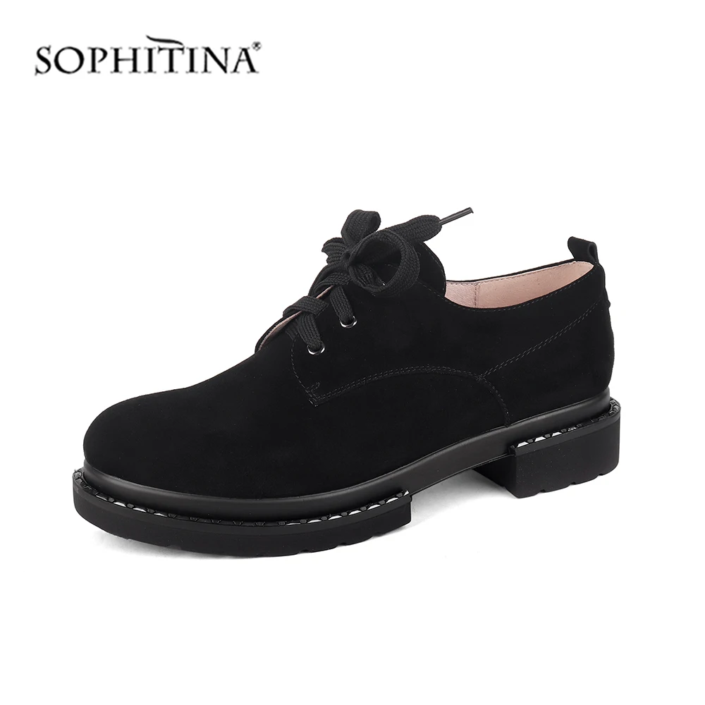 SOPHITINA/Стильные туфли на плоской подошве со шнуровкой Простые Модные неглубокие