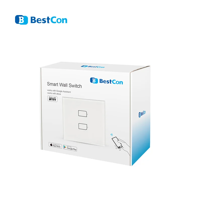 BroadLink Bestcon TC2S свяжитесь с нами помощью одножильного Смарт настенный светильник
