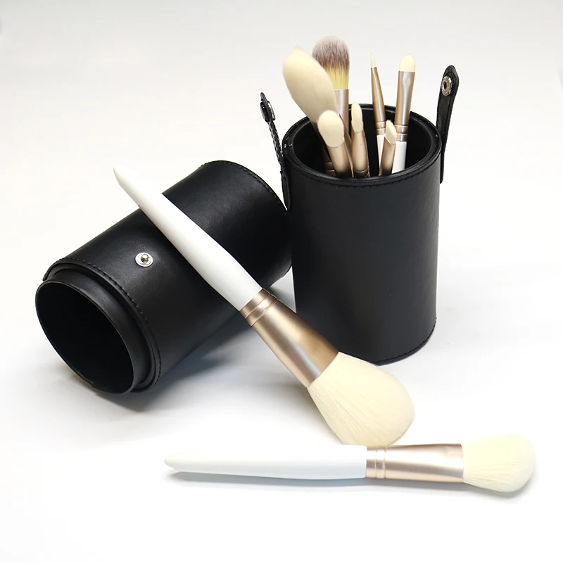 white 9pcs set Hzm женские кисти деревянная основа косметика для бровей Тени для век кисти для макияжа Наборы Pincel Maquiagem горячая Распродажа YA327 - Handle Color: white 9pcs set