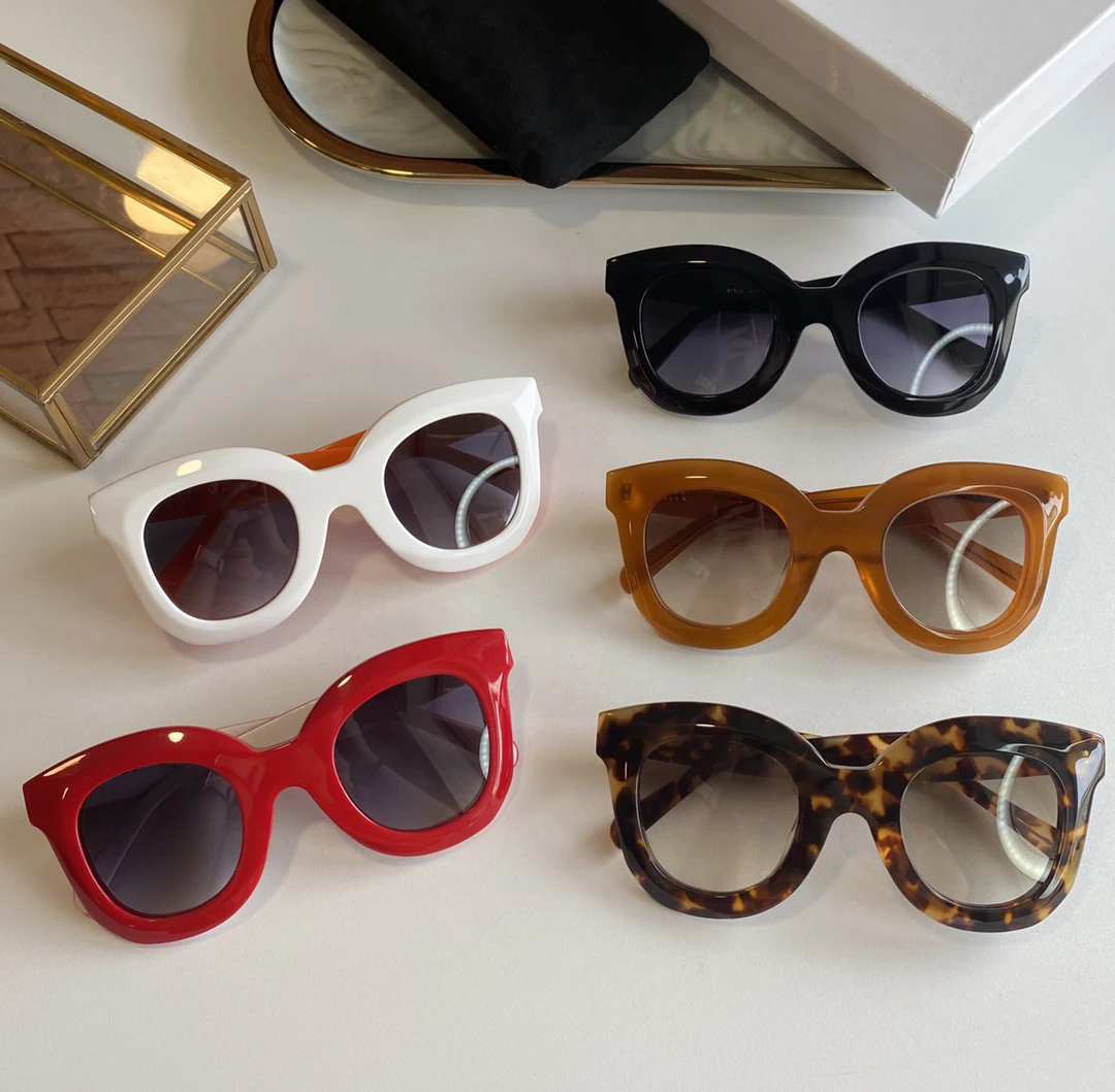 

Red Big Round Frame Unusual Color Matching Gradient Lens Acetate Sunglasses Cl41093/s Women Driving Shades 2021 Luxury Brand