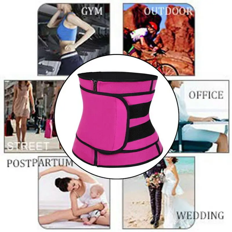

Body Shaping Hook Loop Zipper Waist Shaping Belt Sports Belt Sweating Belt XR-Hot