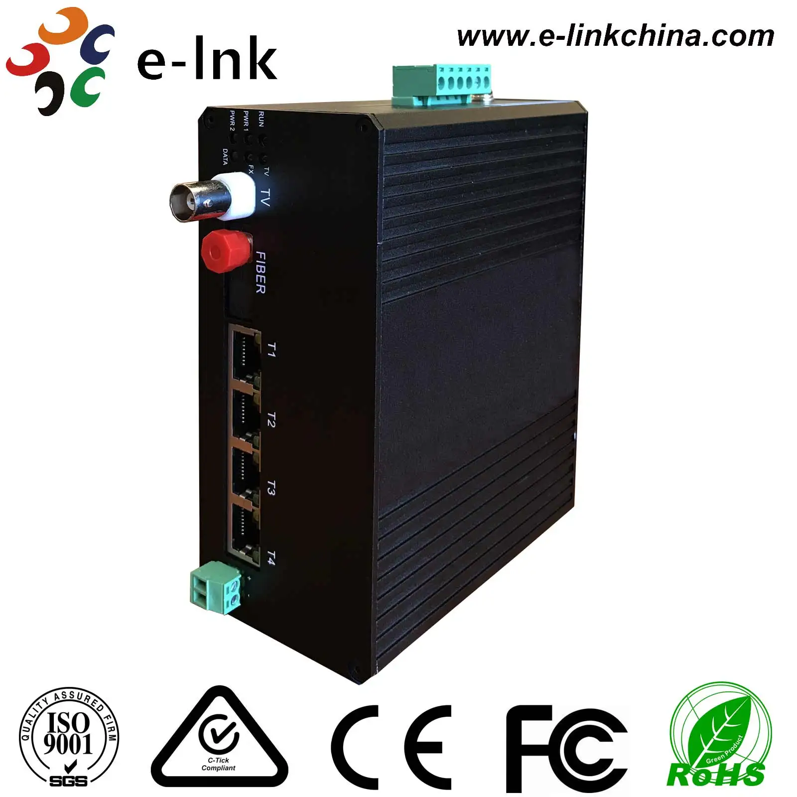 

Industrial Video Ethernet Switch: 4 Ports 10 / 100M Ethernet 1 Port Video 1 Channel RS485 Data with 1 Channel Gigabit Fiber