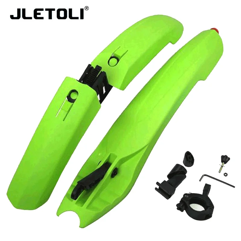 Green JLETOLI велосипедный брызговик горный велосипед, крылья со светодиодный светильник, велосипедные крылья, быстрое крепление, велосипедный брызговик, крылья для велосипеда, передние/задние крылья - Цвет: Green