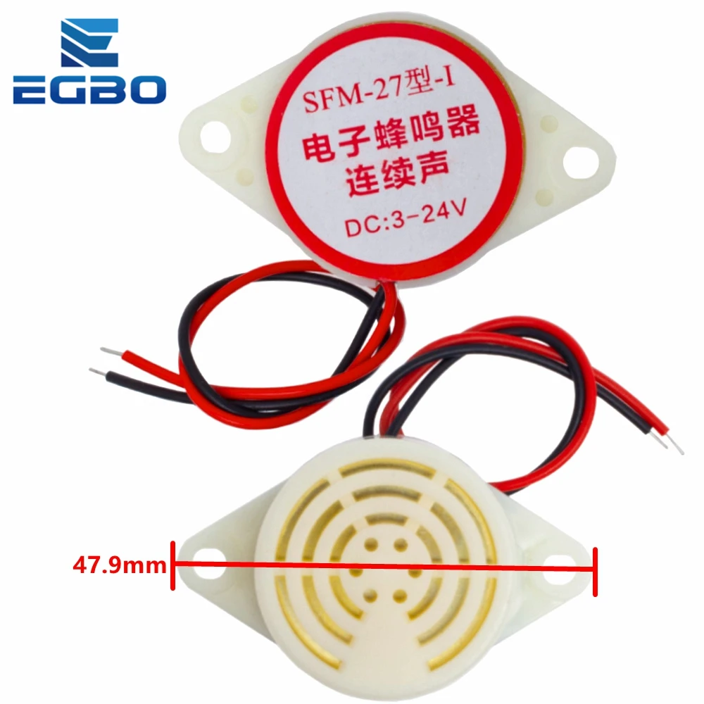 

Электронный звуковой сигнал, прерывистый непрерывный звуковой сигнал для Arduino SFM-27, 95 дБ, 3-24 В, 12 В