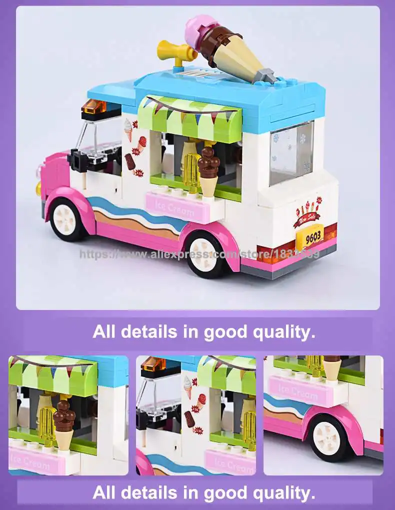 

new Building Block Compatible Friends Figure max's ice cream van car Educational Toys For Children