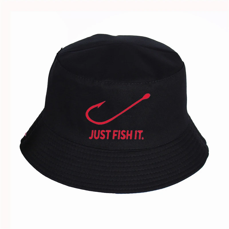 Панама с забавным принтом Just Fish It летняя Высококачественная шляпа для мужчин и