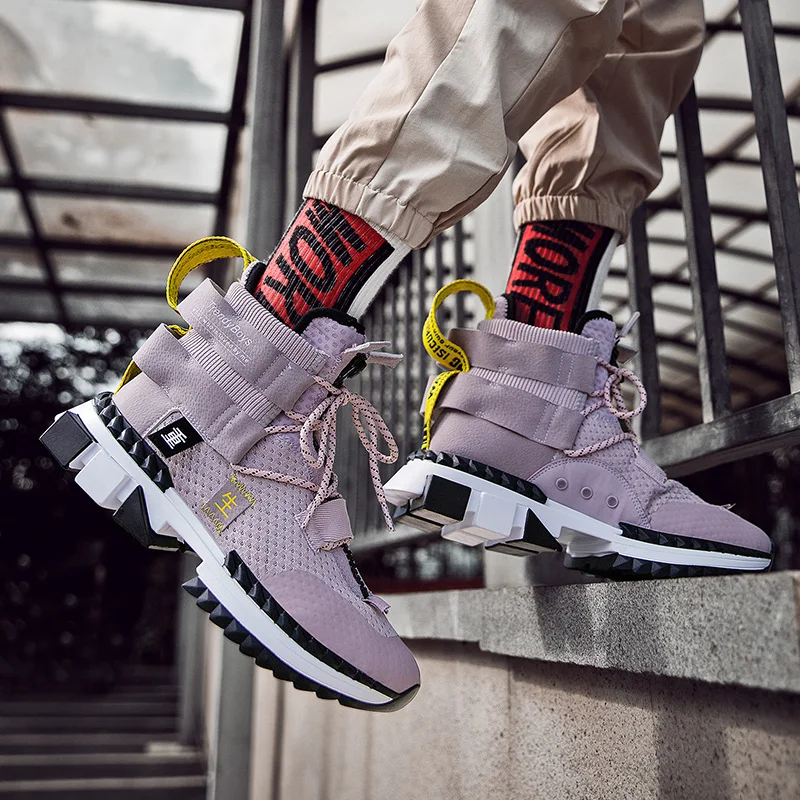 Мужские кроссовки в стиле хип-хоп модные повседневные для бега папы сетчатый