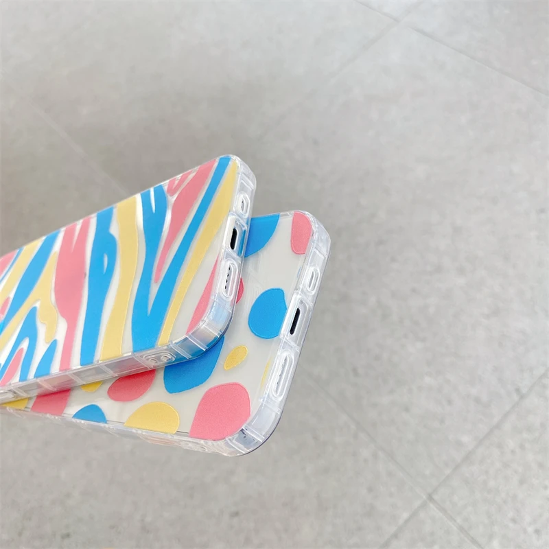 

Color milk pattern mobile phone case for iPhone 11 12 Pro Max MINI SE 2020 X XR XS Max 7 8 Plus anti-drop protective cover