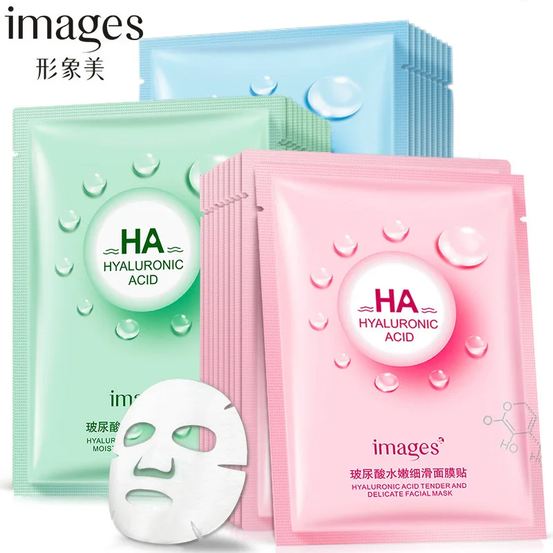 

Images 3pcs/lot Hyaluronic acid Facial Mask Moisturizing Replenishment Night Facial Care Tightening Nourishing Beauty Product