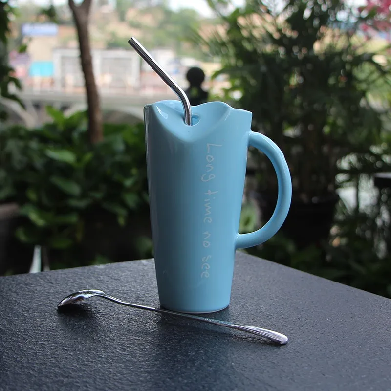 Кофейные кружки розовые керамические креативные чашки для молочного сока и