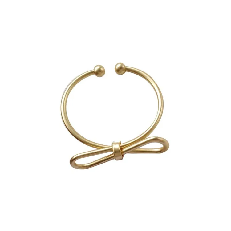 

Simple Adjustable Bowtie Rings Geometic Finger Rings Sweet Bow Shape Jewelry For Women Girls Open Fashion Rings 2021 zhou new