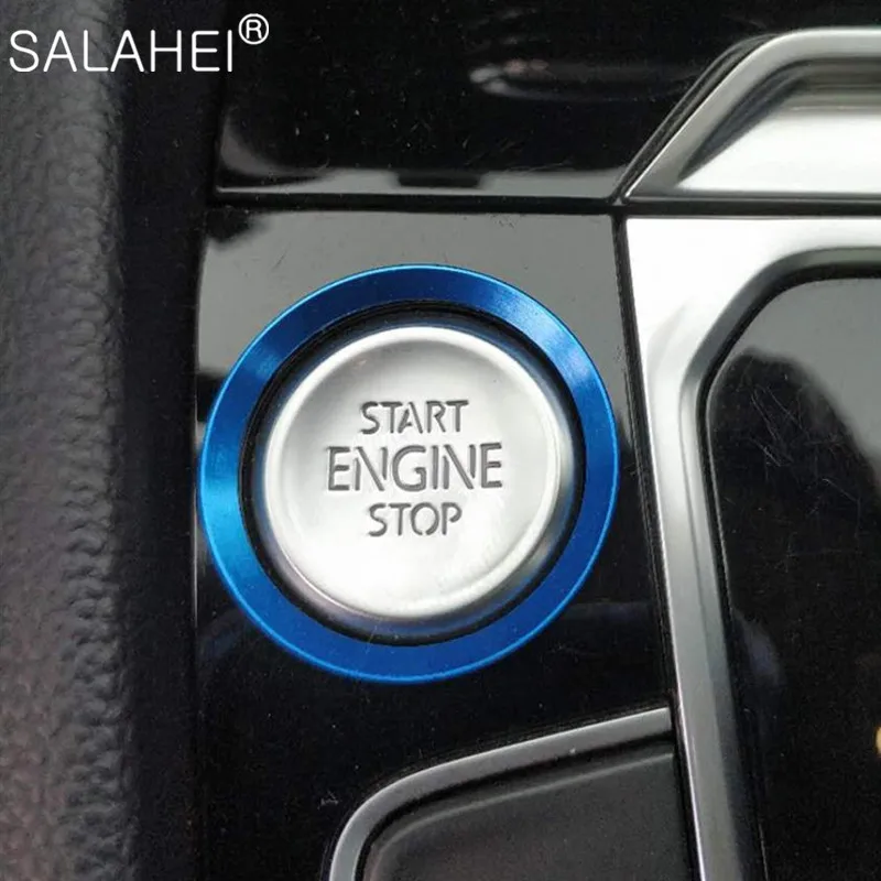 

Car Styling Sticker Accessories Ring Auto Engine Start Stop Button Cover Case For VW Volkswagen Passat Tharu Tiguan Golf 7 T-ROC