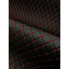 Экокожа для ковриков TakeDo 10мм, Черный ромб  нить красная