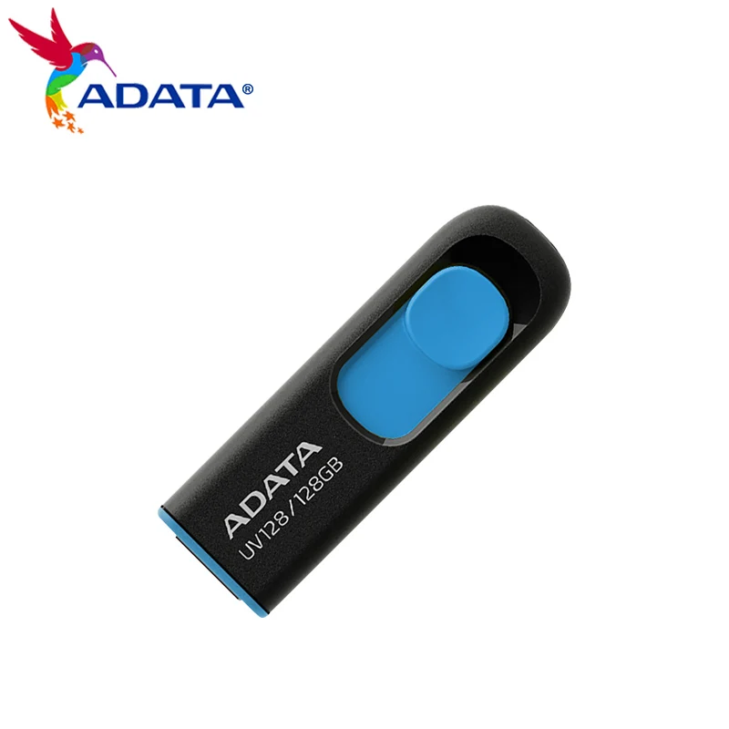 USB флеш накопитель ADATA UV128 128 ГБ 64 32 16 3 2 выдвижной бескорпусный флешка высокая