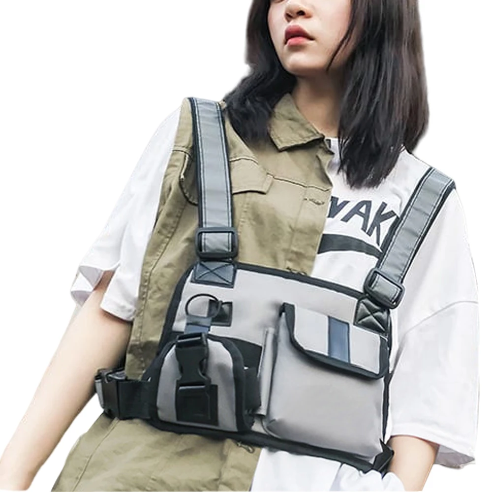 Нейлоновая нагрудная сумка для женщин жилет в стиле хип-хоп уличная