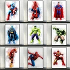Marvel холст акварель супергероев из плотной ткани плакаты с героем фильма Мстители Марвел Халк Капитан Америка для детской комнаты настенный Декор подарок