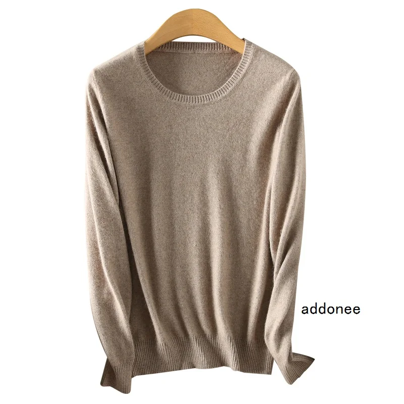 Свитер женский кашемировый шерстяной однотонный большой размер весна-осень-зима