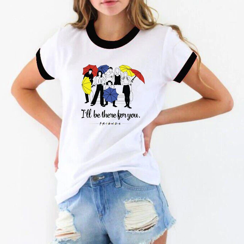 2021 с надписью ТВ шоу Friends (друзья футболка для женщин Графический Футболка Femme 2