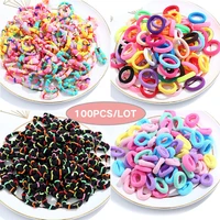 100 piecespack of high elastic candy color small seamless hair tie black hair rope childrens jewelry towel ring seamless hair