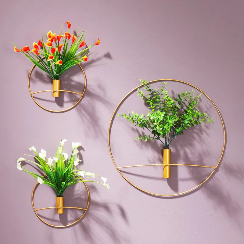 

Nordic light luxury iron art circular flower wall hanging creative home living room bedroom wall decoration mural bedroom decor