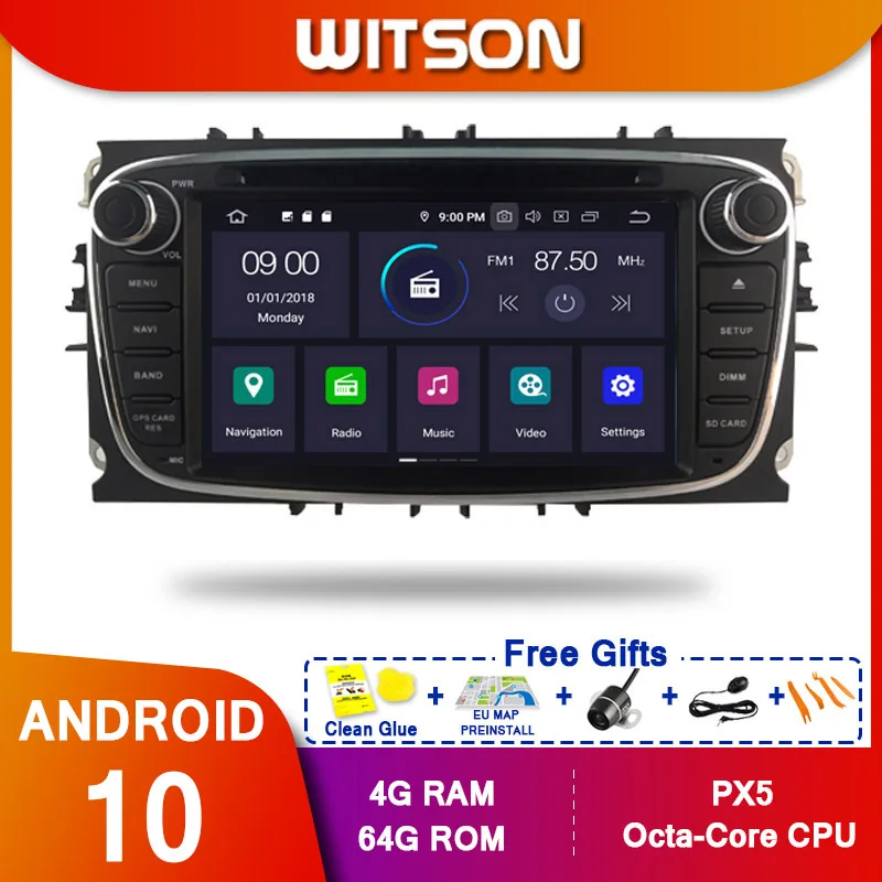 WITSON! Android 10 Octa core PX5 автомобильный DVD плеер для FORD MONDEO FOCUS C Max S MAX GALAXY 4 Гб RAM 64 ГБ