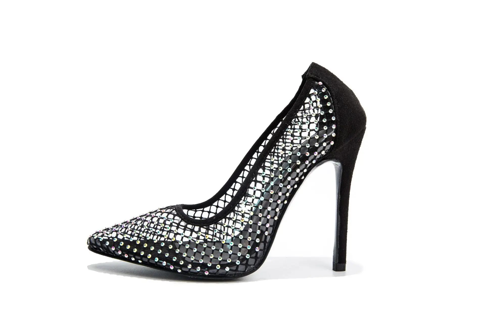 

drill mesh face thin heel high heel women's sandal size 35 to 42